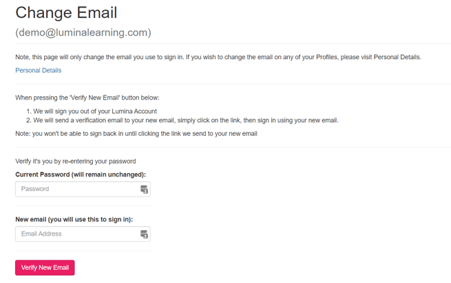 Change email