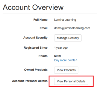 Practitioner account overview - personal details highlight