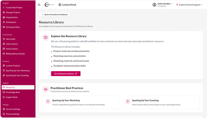 A screenshot image showing the updated Resource Library page