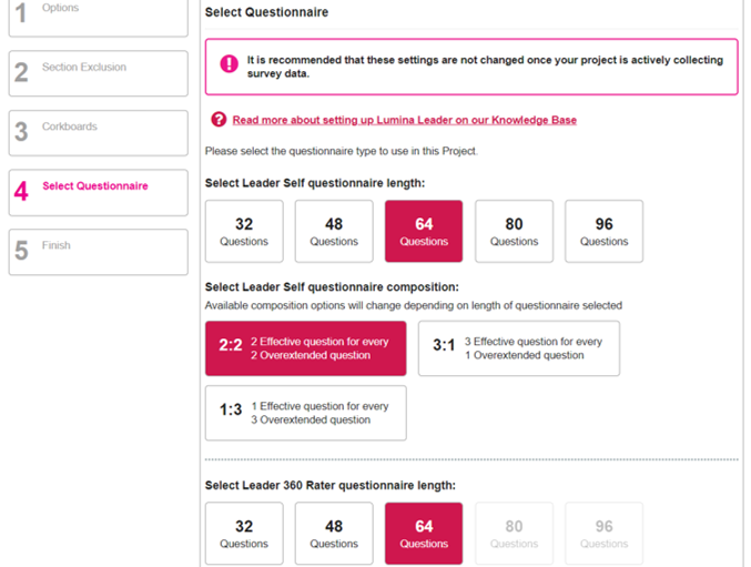 Select questionnaire Leader self